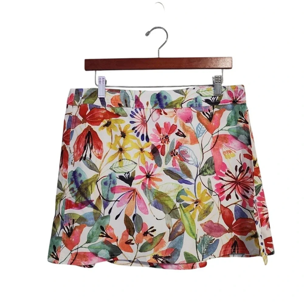 RIP SKIRT Floral Wrap Skort Golfcore Resort Summer‎ Size L